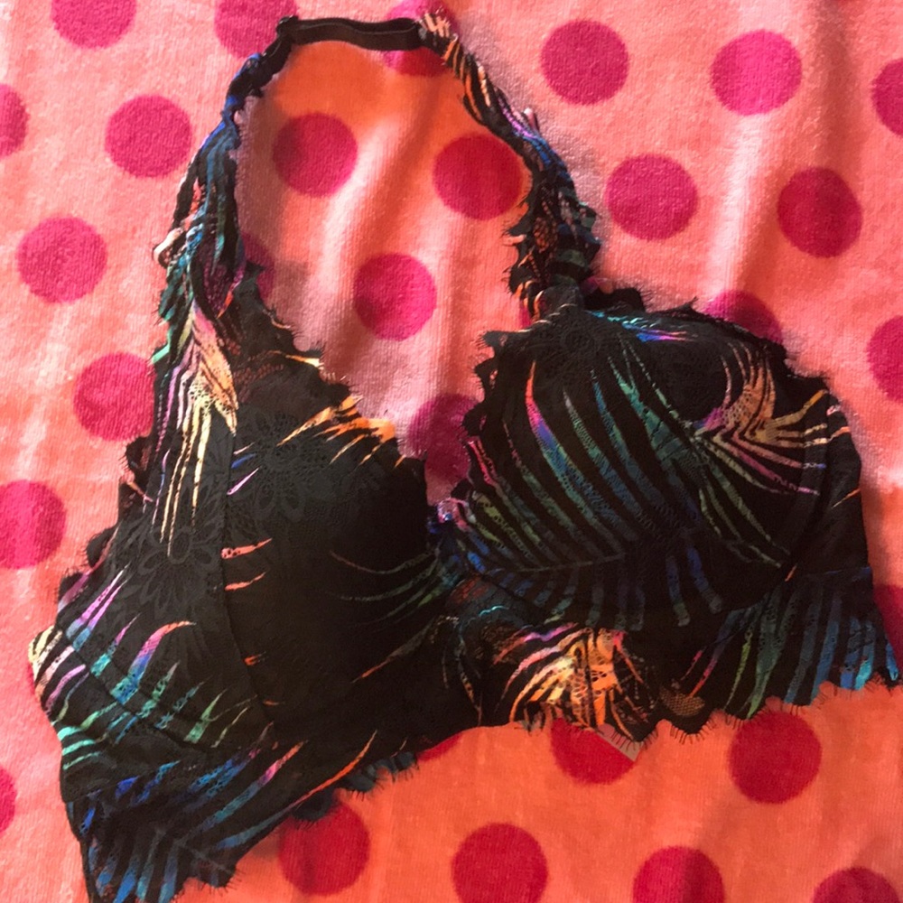 PINK Halter Bra Tropical Lace